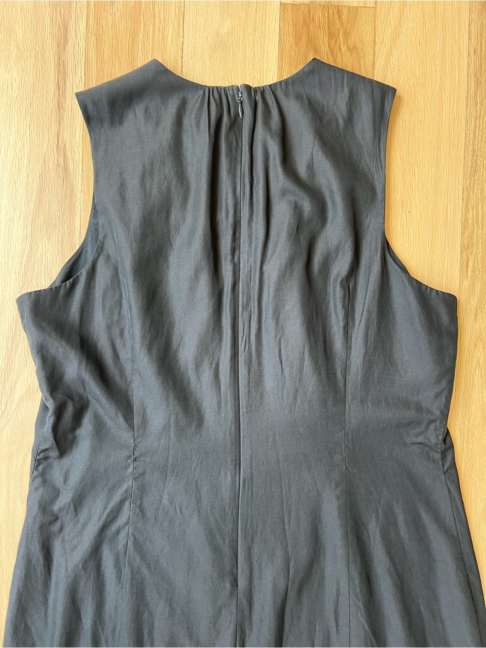 Liz Claiborne Black Silk Blend Sleeveless Shift Dress Minimalist Office Size 12 - Picture 6 of 13